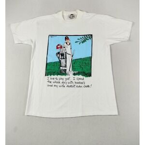 Vintage Listen Honey Shirt Mens XL White Golf Hookers Funny Graphic Tee 1991